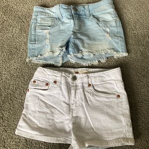 2 pairs girls size 10 Jean shorts